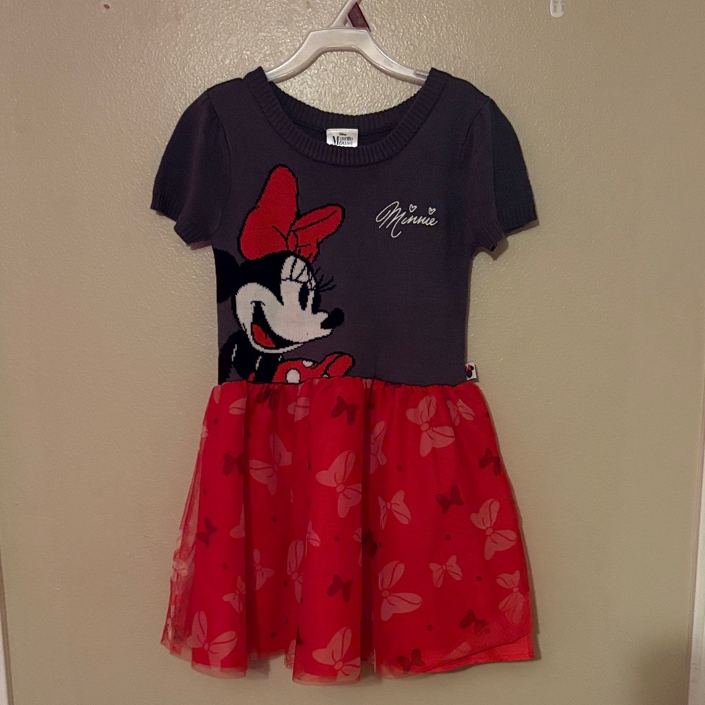 Disney Minnie Mouse Dress - Charcoal and Scarlet